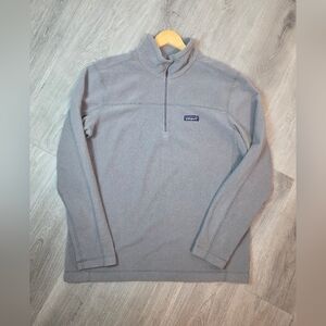 Patagonia Men's Feather Grey Micro D Fleece 1/4 Zip Pullover L prev. Embroided